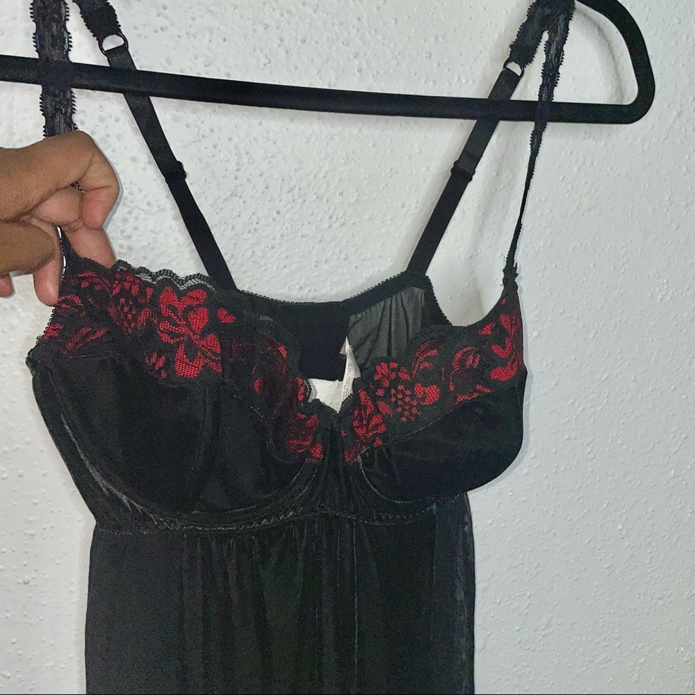 NWT Cacique velvet burnout floral lingerie chemise - Picture 2 of 9